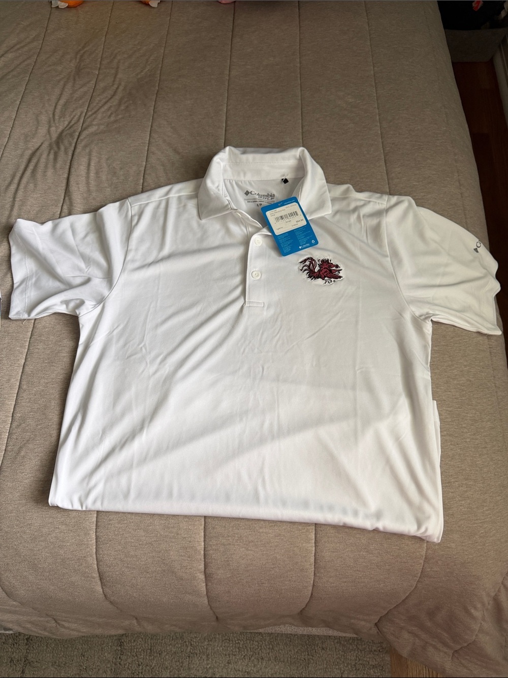 University of South Carolina Columbia Golf Men's White Polo, small, nwt